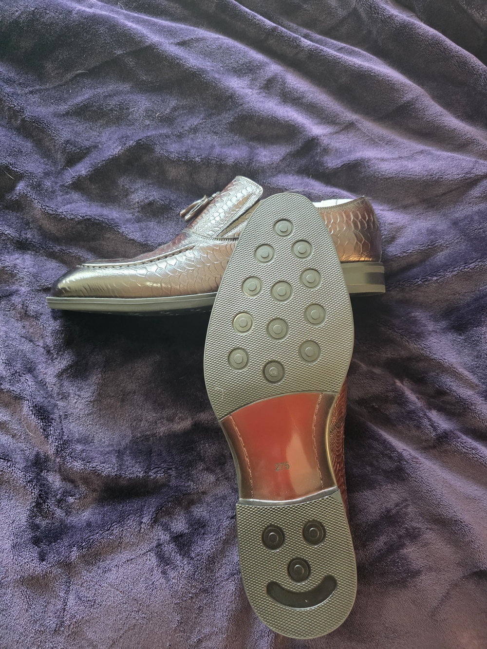 Giovanni Valentino Brown Crocodile Embossed Loafers Size 11 - Picture 4 of 4